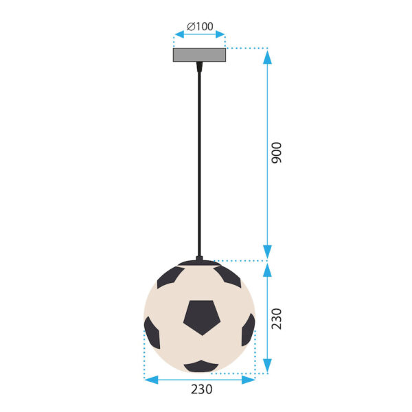 Detské sklenené svietidlo v tvare futbalovej lopty - Image 4