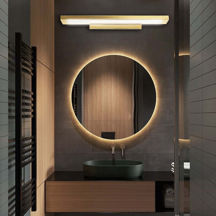 Nástenné kúpeľňové svietidlo v zlatej farbe, 60cm, 12W – Obrázok 7