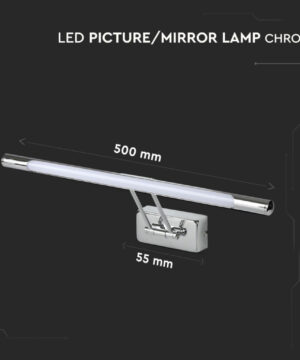 LED 8W svietidlo nástenné v chrómovej farbe, 600lm, Teplá biela – Obrázok 4