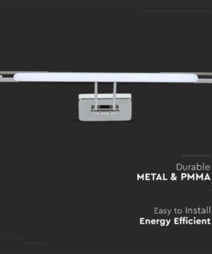 LED 8W svietidlo nástenné v chrómovej farbe, 600lm, Teplá biela – Obrázok 5