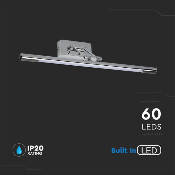 LED 12W svietidlo nástenné  v chrómovej farbe, 900lm, Teplá biela - Image 4
