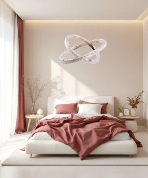 Alternative view of Dekoračný LED závesný luster Rose Gold, 59cm