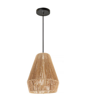 Závesné svietidlo z jutovej šnúry s vysokým tienidlom
