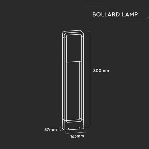 LED záhradné stĺpikové svietidlo s čipom Samsung , IP65, 80cm, 3000K, 650lm, biela farba - Image 8