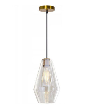 Závesné elegantné svietidlo so skleneným transparentným tienidlom