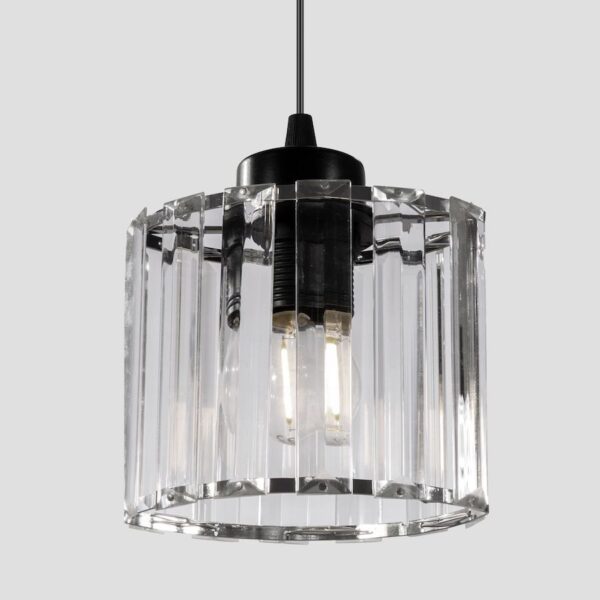 Lampa sklenená závesná v tvare krištáľového valca - Image 2