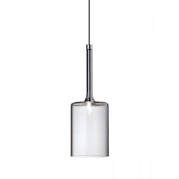 Závesná sklenená lampa so šedým sklom, 10cm priemer