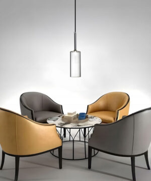 Alternative view of Závesná sklenená lampa so šedým sklom, 8cm priemer