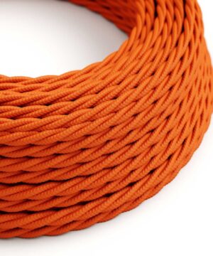 Textilný kábel skrútený v pomarančovej farbe, umelý hodváb, 2 x 0.75mm, 1 meter