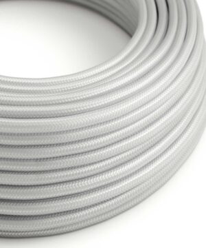 Textilný kábel v striebornej farbe, umelý hodváb, 2 x 0.75mm, 1 meter