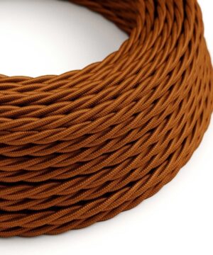 Textilný kábel skrútený vo whiskey farbe, umelý hodváb, 2 x 0.75mm, 1 meter