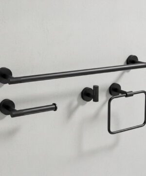 Alternative view of Luxusný set doplnkov do kúpeľne, 4 kusy v matnej čiernej farbe