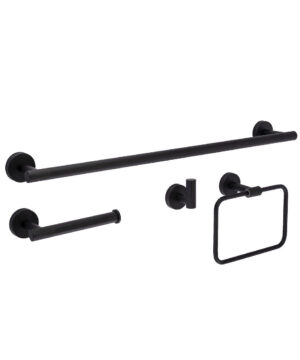 Luxusný set doplnkov do kúpeľne, 4 kusy v matnej čiernej farbe