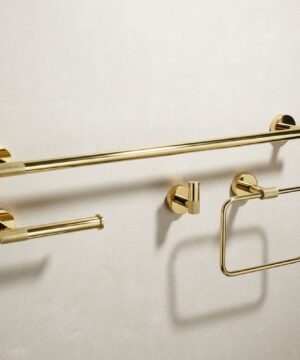 Alternative view of Luxusný set doplnkov do kúpeľne, 4 kusy v zlatej farbe