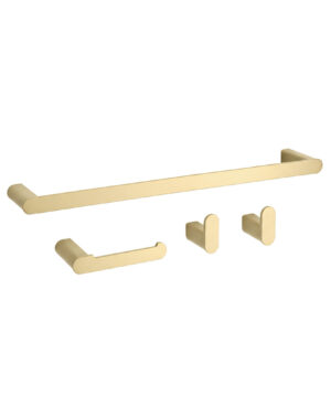 Set doplnkov do kúpeľne, 4 kusy v brúsenej zlatej farbe