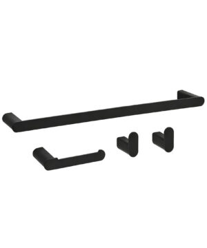 Set doplnkov do kúpeľne, 4 kusy v matnej čiernej farbe