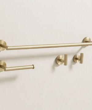 Alternative view of Sada doplnkov do kúpeľne, 4 kusy v brúsenej zlatej farbe