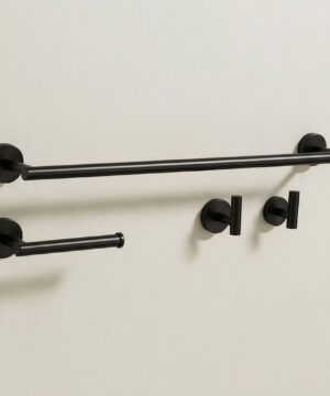 Alternative view of Sada doplnkov do kúpeľne, 4 kusy v matnej čiernej farbe