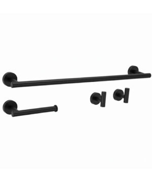 Sada doplnkov do kúpeľne, 4 kusy v matnej čiernej farbe